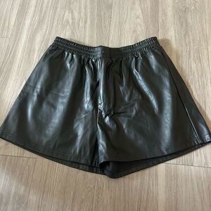 SHEIN Black Faux Leather High Waist Shorts